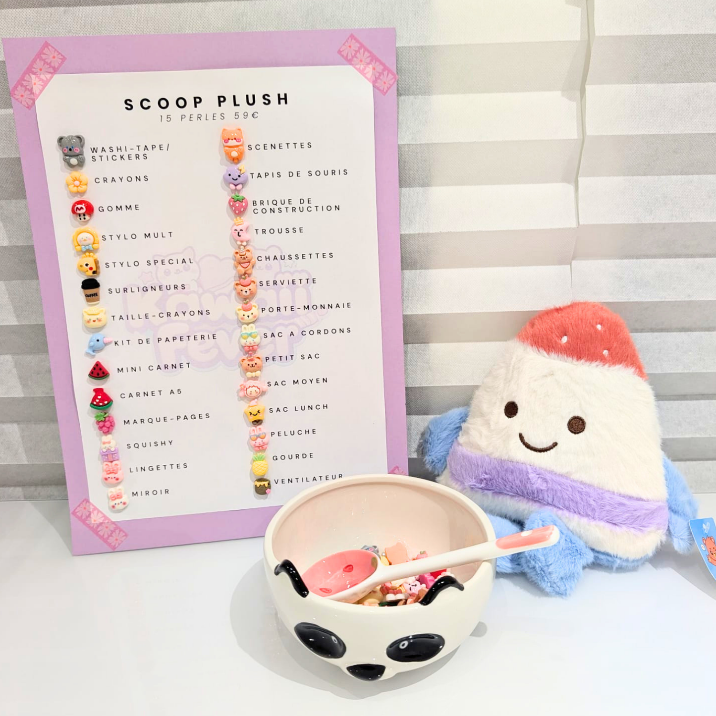 scoop xxl avec de gros articles kawaii