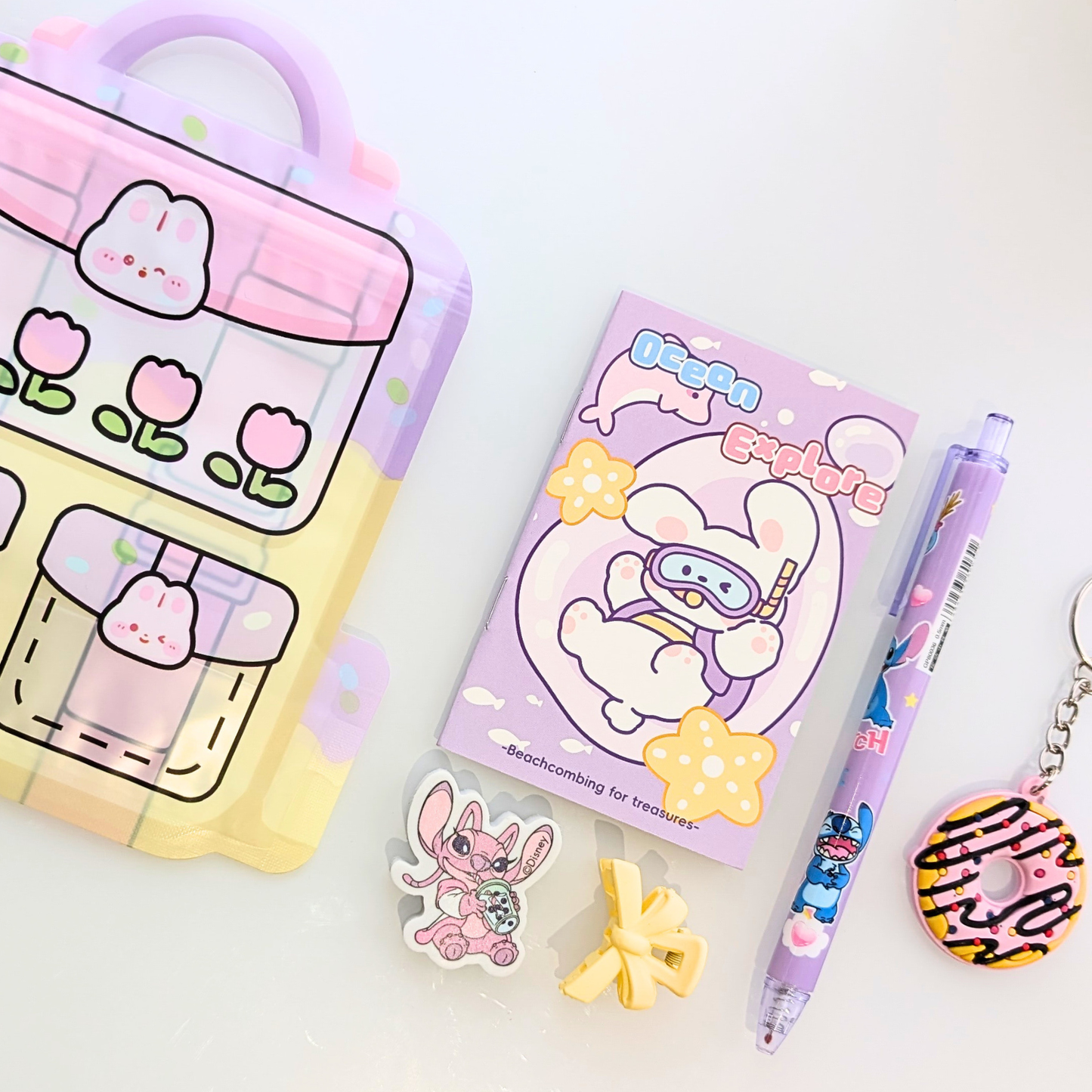 Pochette surprise kawaii Violet jaune, papeterie