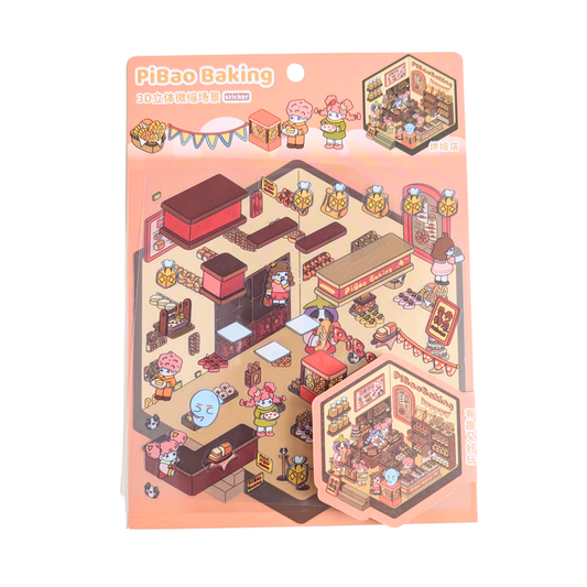 Scénette Pibao Baking Kawaii - Planche de Stickers