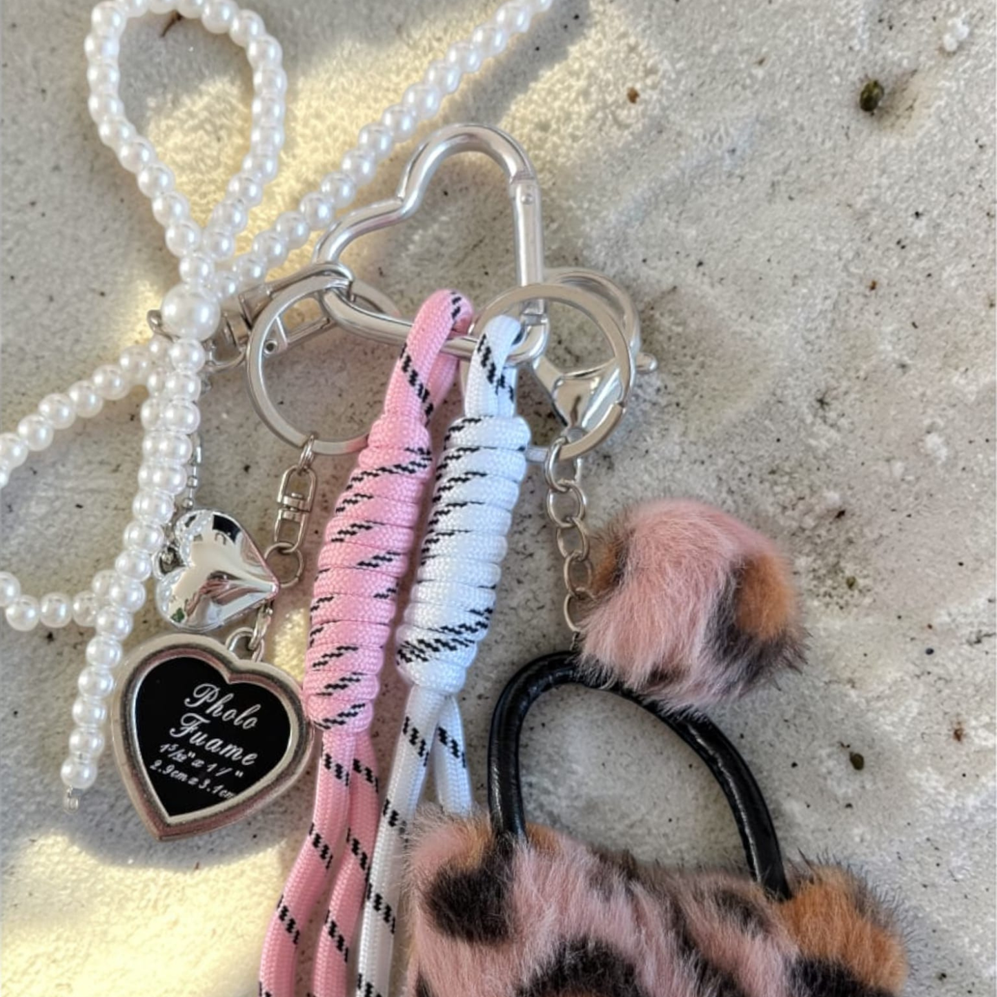 Porte-clés sac à main rose