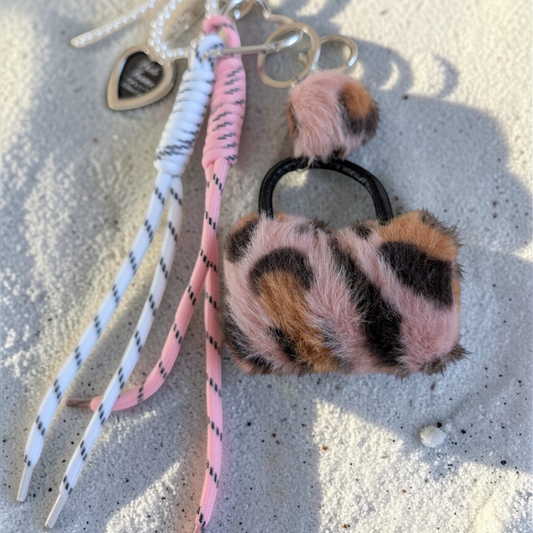Porte-clés sac à main rose