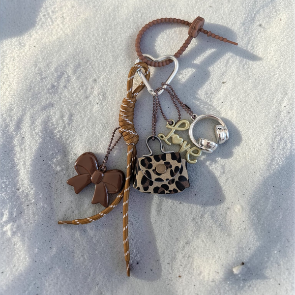Porte-clés "Love" marron
